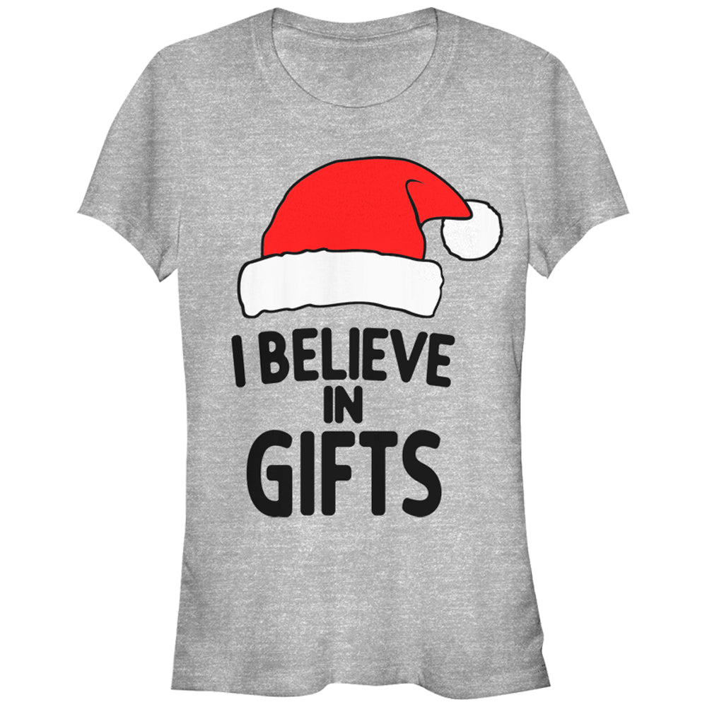 Junior's Lost Gods Christmas Believe in Gifts T-Shirt Junior's Lost Gods Christmas Believe in Gifts T-Shirt