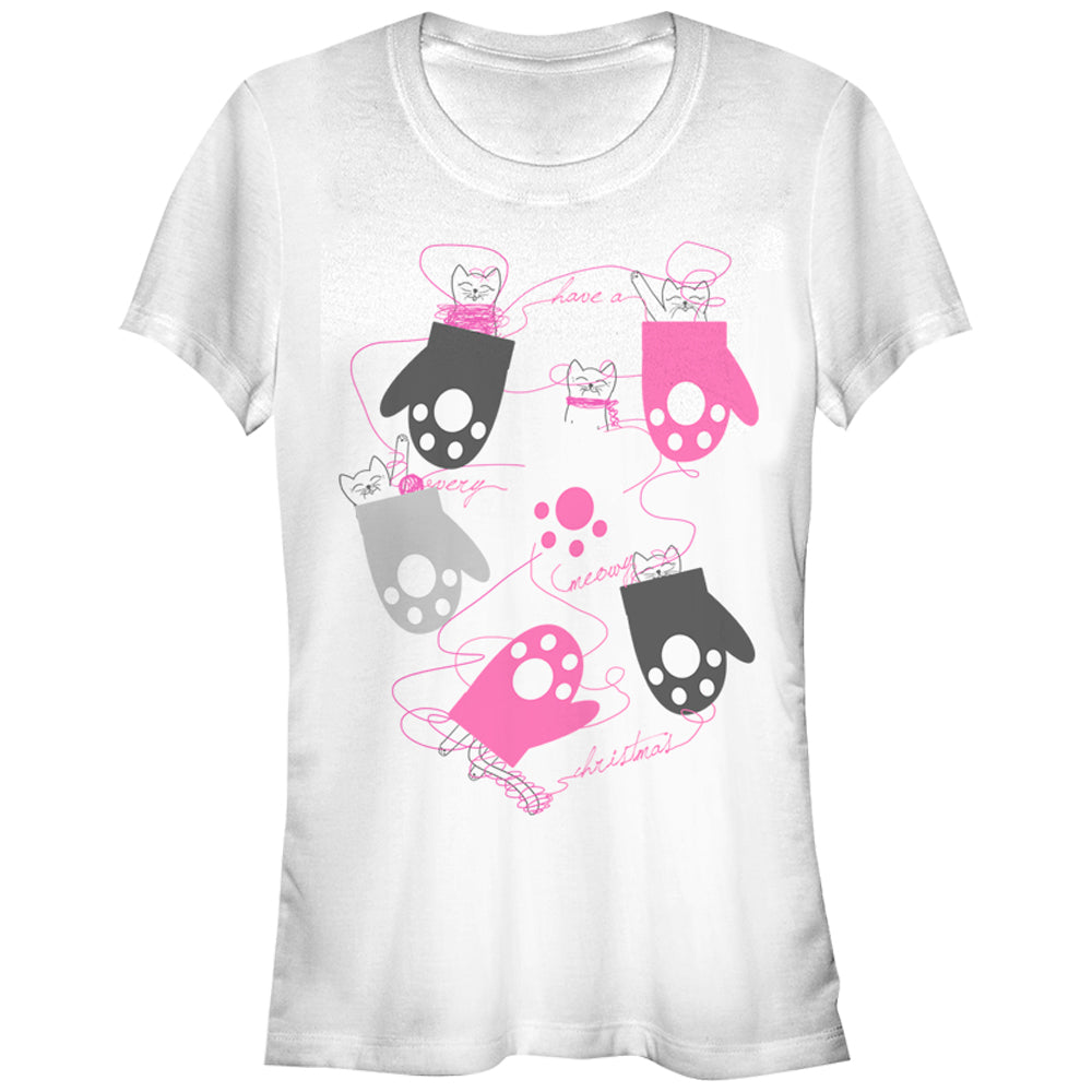 Junior's Lost Gods Christmas Kittens in Mittens T-Shirt Junior's Lost Gods Christmas Kittens in Mittens T-Shirt