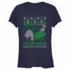 Junior’s Lost Gods Dinosaur Ugly Christmas Sweater T-Shirt