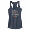 Junior’s Lost Gods Distressed Coffee Chaos Christmas Racerback Tank Top