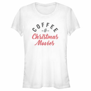 Junior’s Lost Gods Distressed Coffee and Christmas Movies T-Shirt