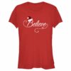 Junior’s Lost Gods Santa Hat Believe T-Shirt