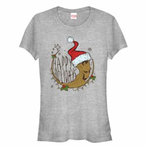 Junior’s Marvel Christmas Guardians of the Galaxy Groot Cartoon T-Shirt