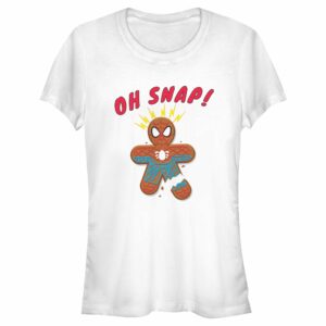 Junior’s Marvel Christmas Spider-Man Snap Gingerbread Cookie T-Shirt