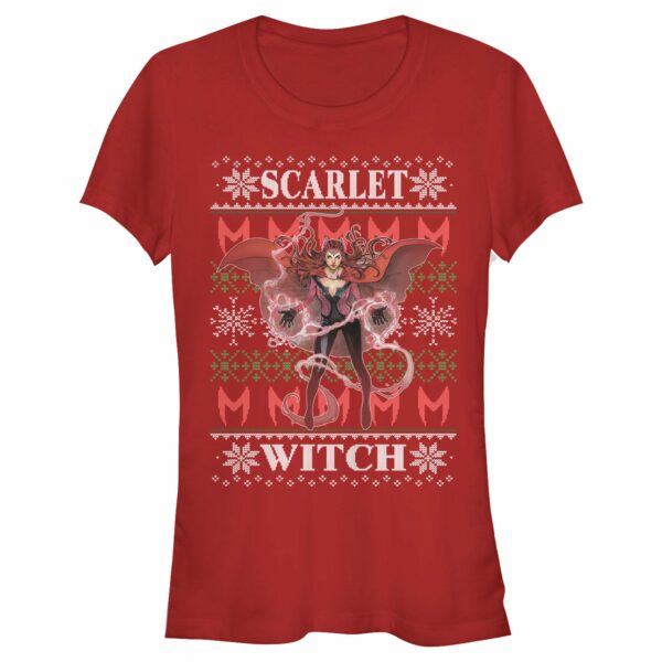 Junior’s Marvel Ugly Christmas Scarlet Witch T-Shirt