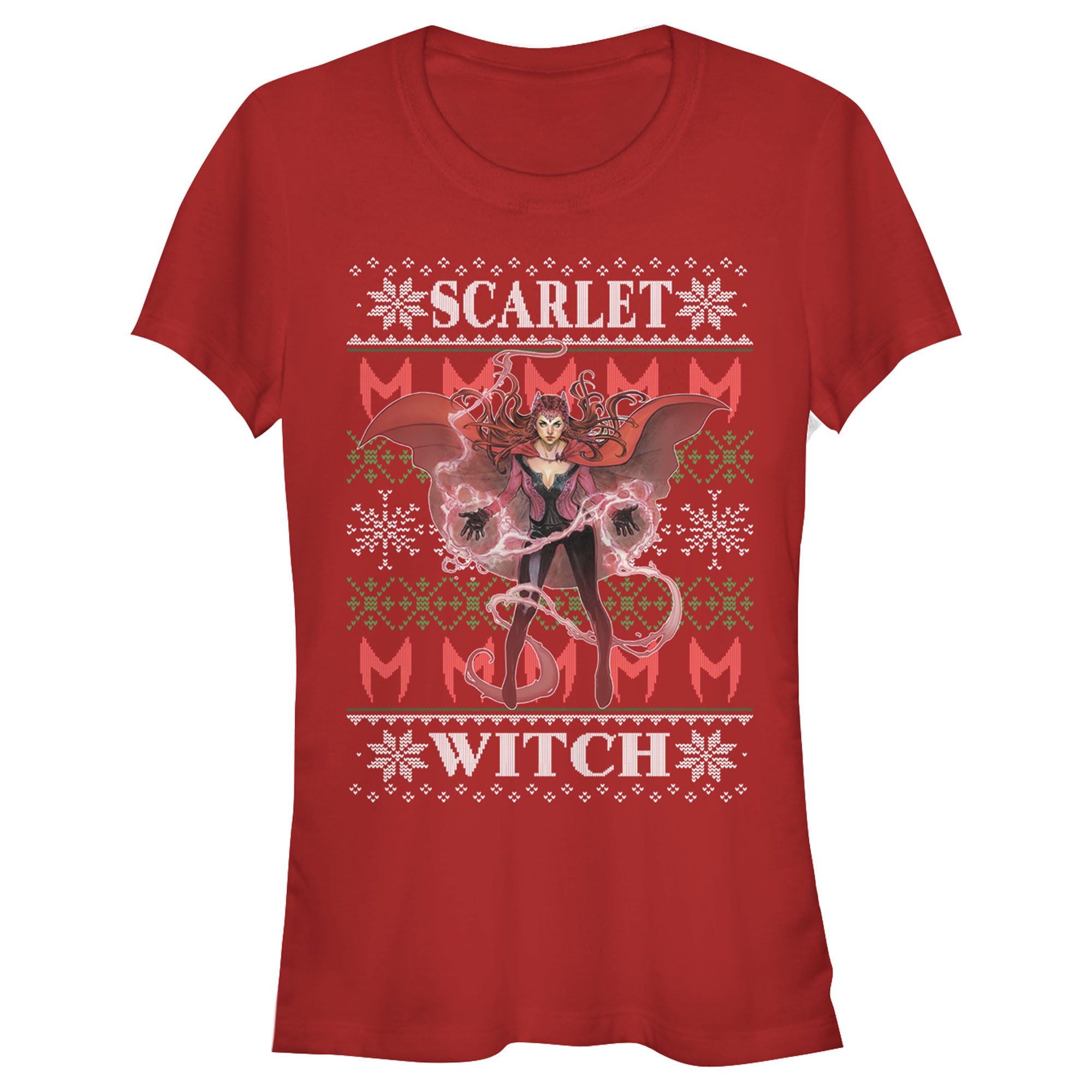 Junior's Marvel Ugly Christmas Scarlet Witch T-Shirt Junior's Marvel Ugly Christmas Scarlet Witch T-Shirt