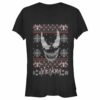 Junior’s Marvel Ugly Christmas Venom Face T-Shirt