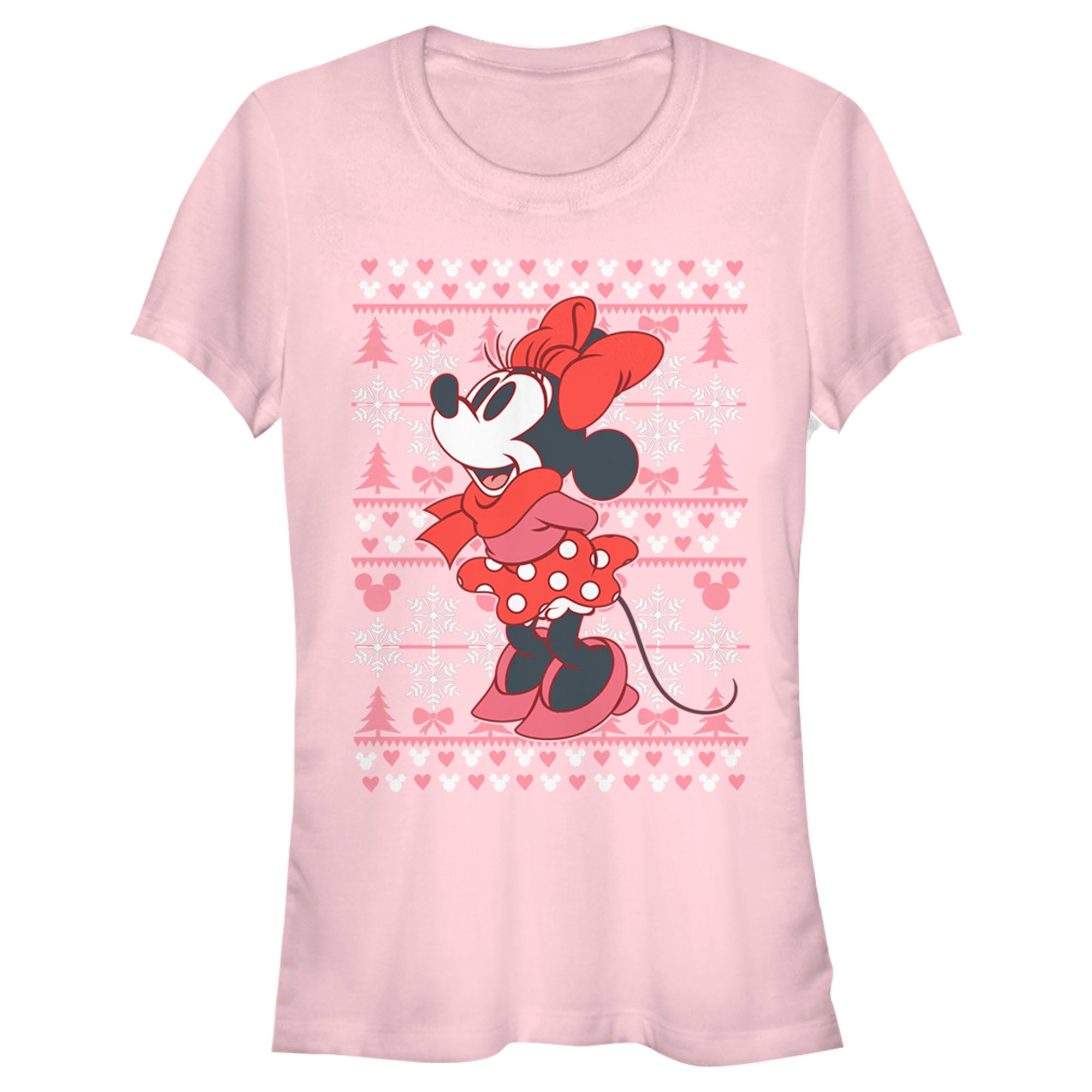 Junior's Mickey & Friends Minnie Winter Sweater T-Shirt Junior's Mickey & Friends Minnie Winter Sweater T-Shirt
