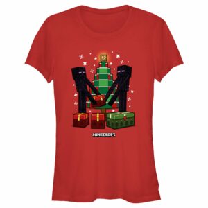 Junior’s Minecraft Christmas Tree Endermans T-Shirt