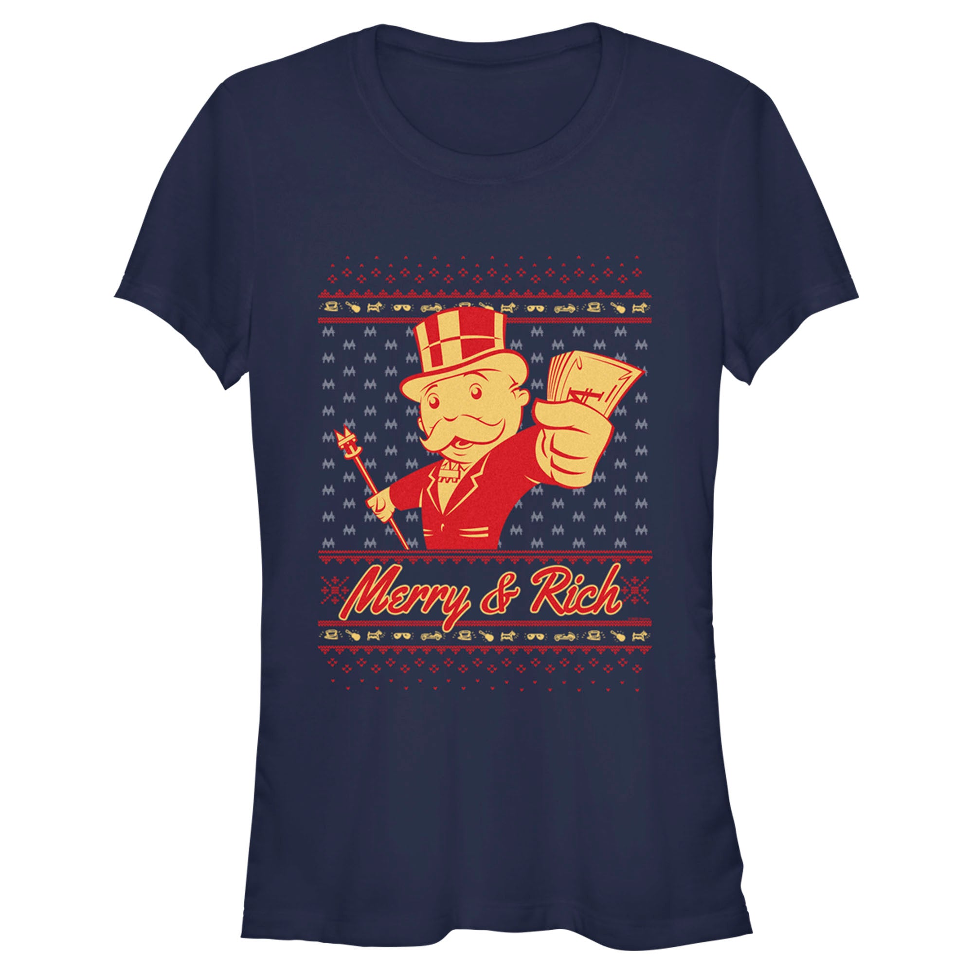 Junior's Monopoly Merry and Rich T-Shirt Junior's Monopoly Merry and Rich T-Shirt