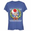 Junior’s Nintendo Christmas Toad Wreath T-Shirt