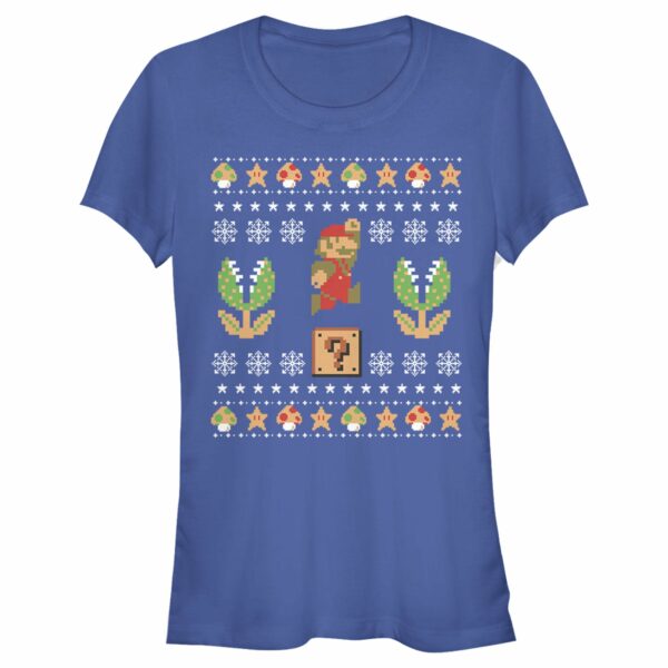Junior’s Nintendo Ugly Christmas Mario Question T-Shirt