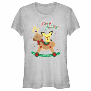 Junior’s Pokemon Christmas Pichu Rocker T-Shirt