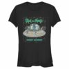 Junior’s Rick And Morty Snowing Spaceship Merry Rickmas T-Shirt