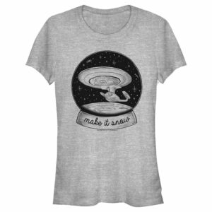 Junior’s Star Trek The Next Generation USS Enterprise Captain Picard Make It Snow T-Shirt