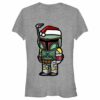 Junior’s Star Wars Boba Fett Santa Hat Cartoon T-Shirt