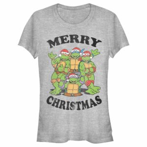 Junior’s Teenage Mutant Ninja Turtles Distressed Merry Christmas T-Shirt