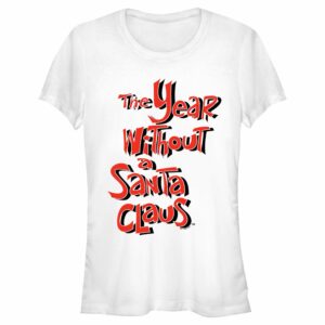 Junior’s The Year Without a Santa Claus Red Logo Stack T-Shirt