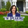 Kamala Harris 2024 Yard Sign – Coroplast Harris For President 2024 Lawn Sign, Election 2024, I’m Speaking, Harris Signs with Metal H-Stake