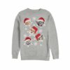 Lost Gods Men’s Ugly Christmas Cat Snowflakes Long Sleeve Shirt