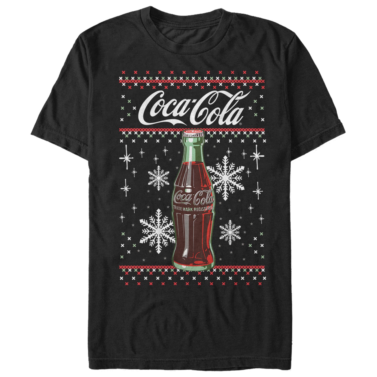 Men_s Coca Cola Christmas Bottle Snowflake T-Shirt Men_s Coca Cola Christmas Bottle Snowflake T-Shirt