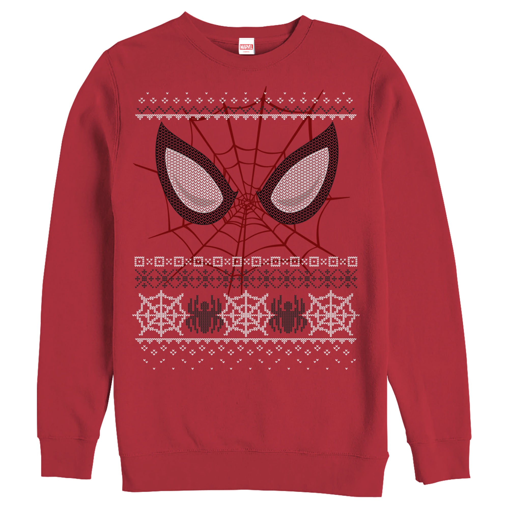 Men_s Marvel Ugly Christmas Spider-Man Mask Sweatshirt Men_s Marvel Ugly Christmas Spider-Man Mask Sweatshirt
