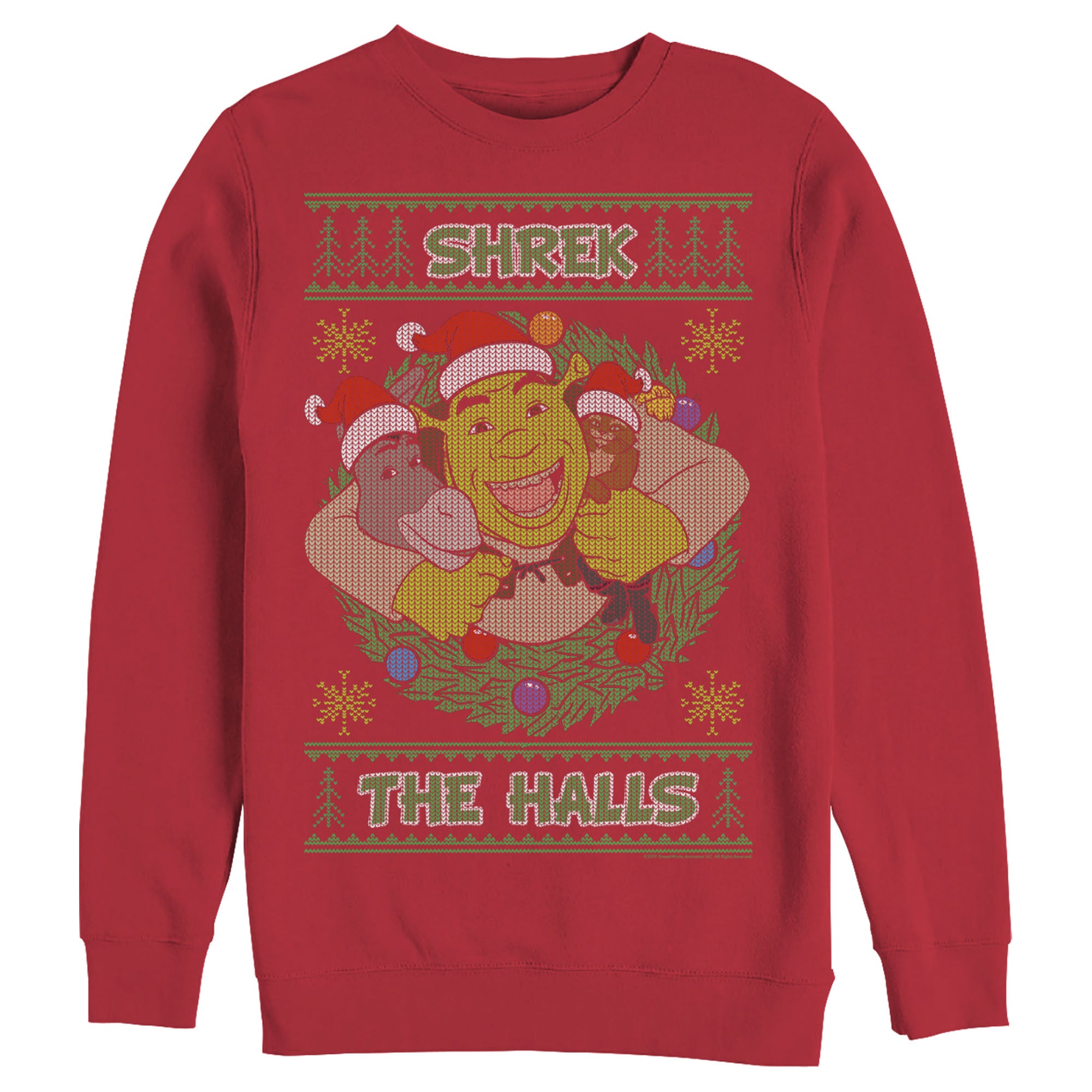 Men_s Shrek Ugly Christmas Deck the Halls Sweatshirt Men_s Shrek Ugly Christmas Deck the Halls Sweatshirt