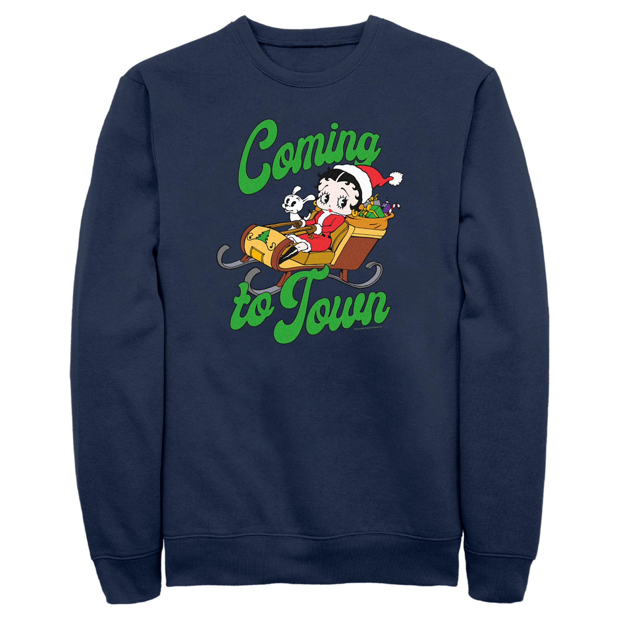 Men's Betty Boop Christmas Coming to Town Pudgy Sweatshirt Men's Betty Boop Christmas Coming to Town Pudgy Sweatshirt