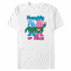 Men’s Care Bears Christmas Cheer Bear and Grumpy Bear Naughty or Nice T-Shirt