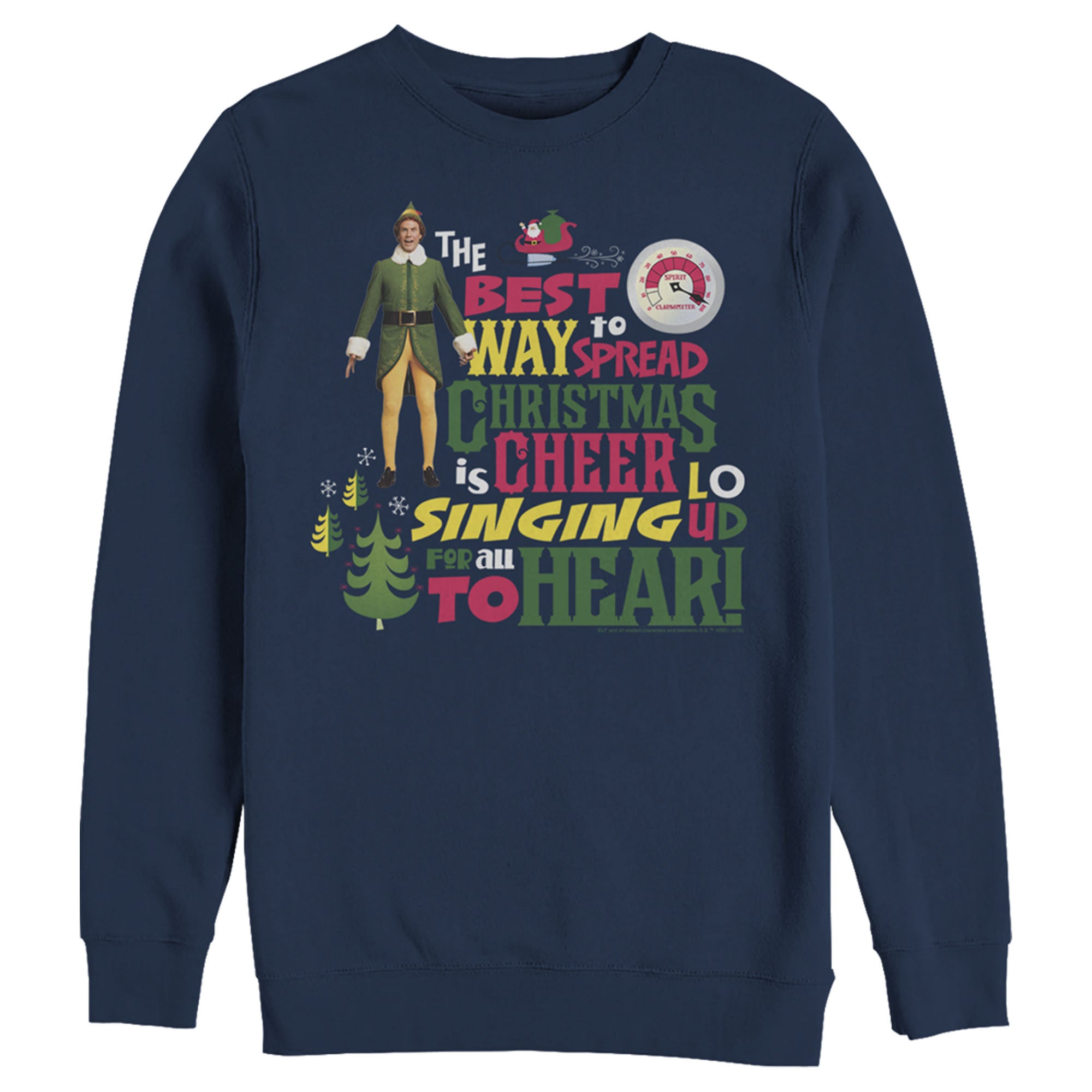 Men's Elf Christmas Cheer Loud Singing Sweatshirt Men's Elf Christmas Cheer Loud Singing Sweatshirt