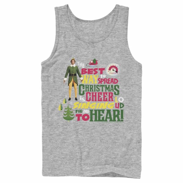 Men’s Elf Christmas Cheer Loud Singing Tank Top