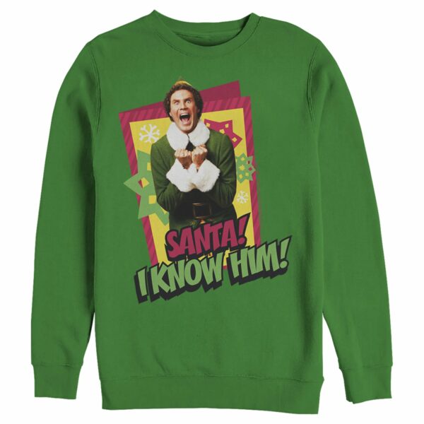 Men’s Elf Santa I Know Him Quote Sweatshirt