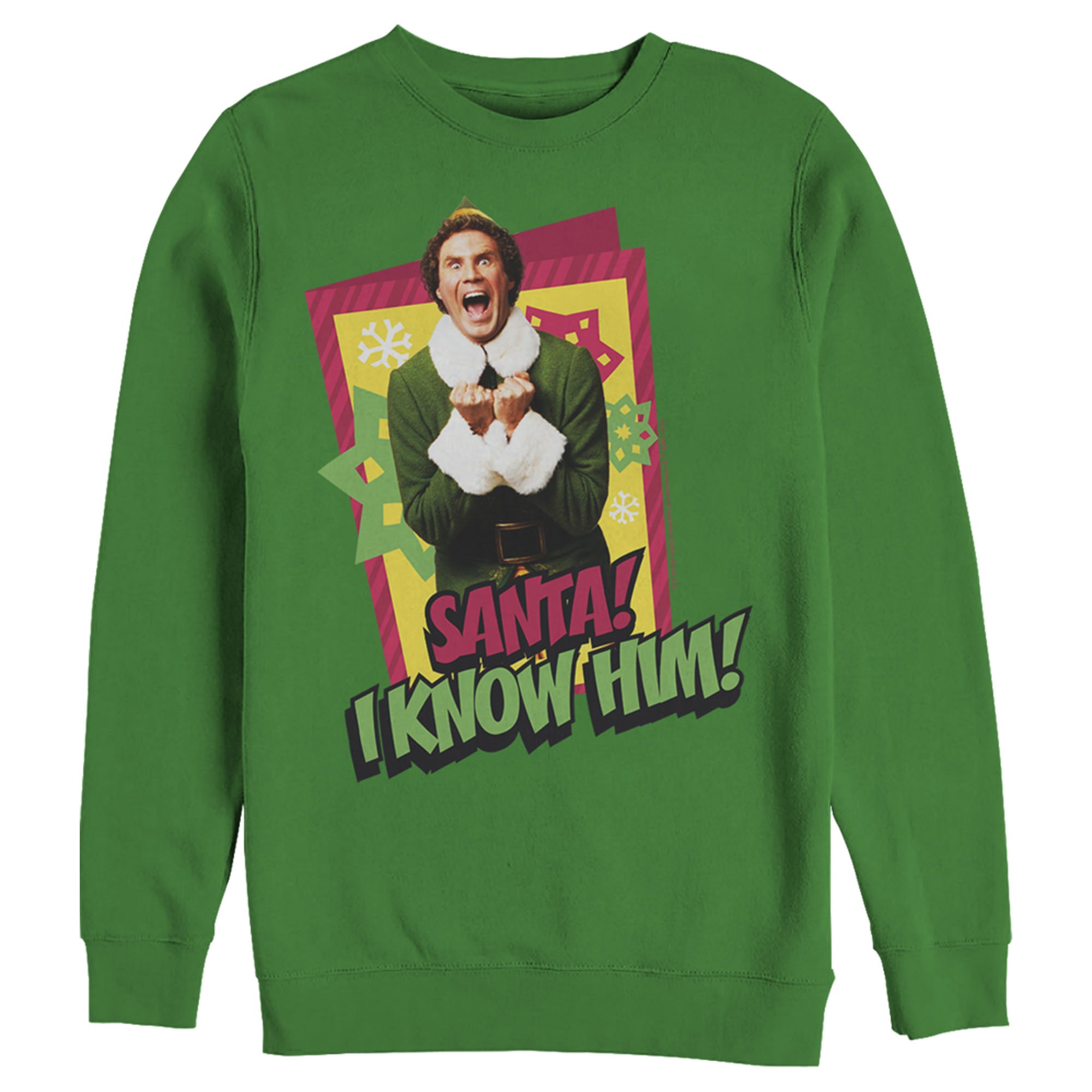 Men's Elf Santa I Know Him Quote Sweatshirt Men's Elf Santa I Know Him Quote Sweatshirt