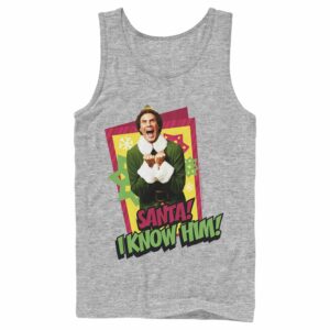 Men’s Elf Santa I Know Him Quote Tank Top