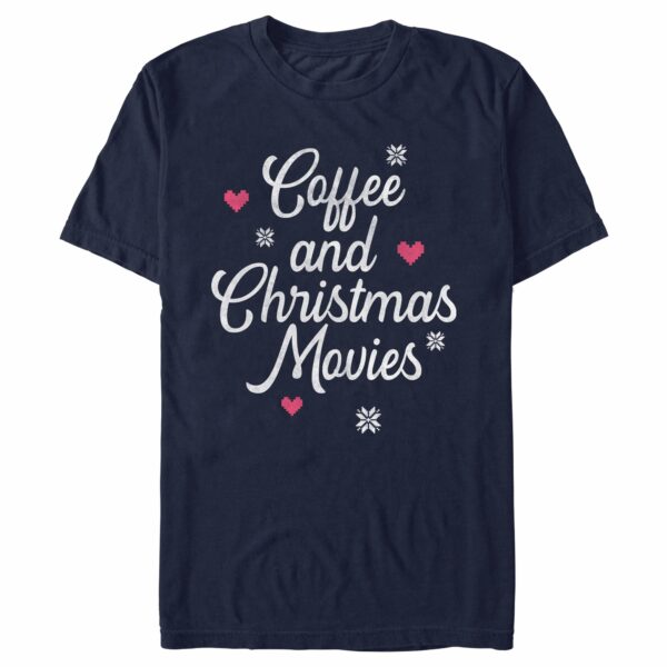 Men’s Lost Gods Coffee and Christmas Movies Distressed T-Shirt