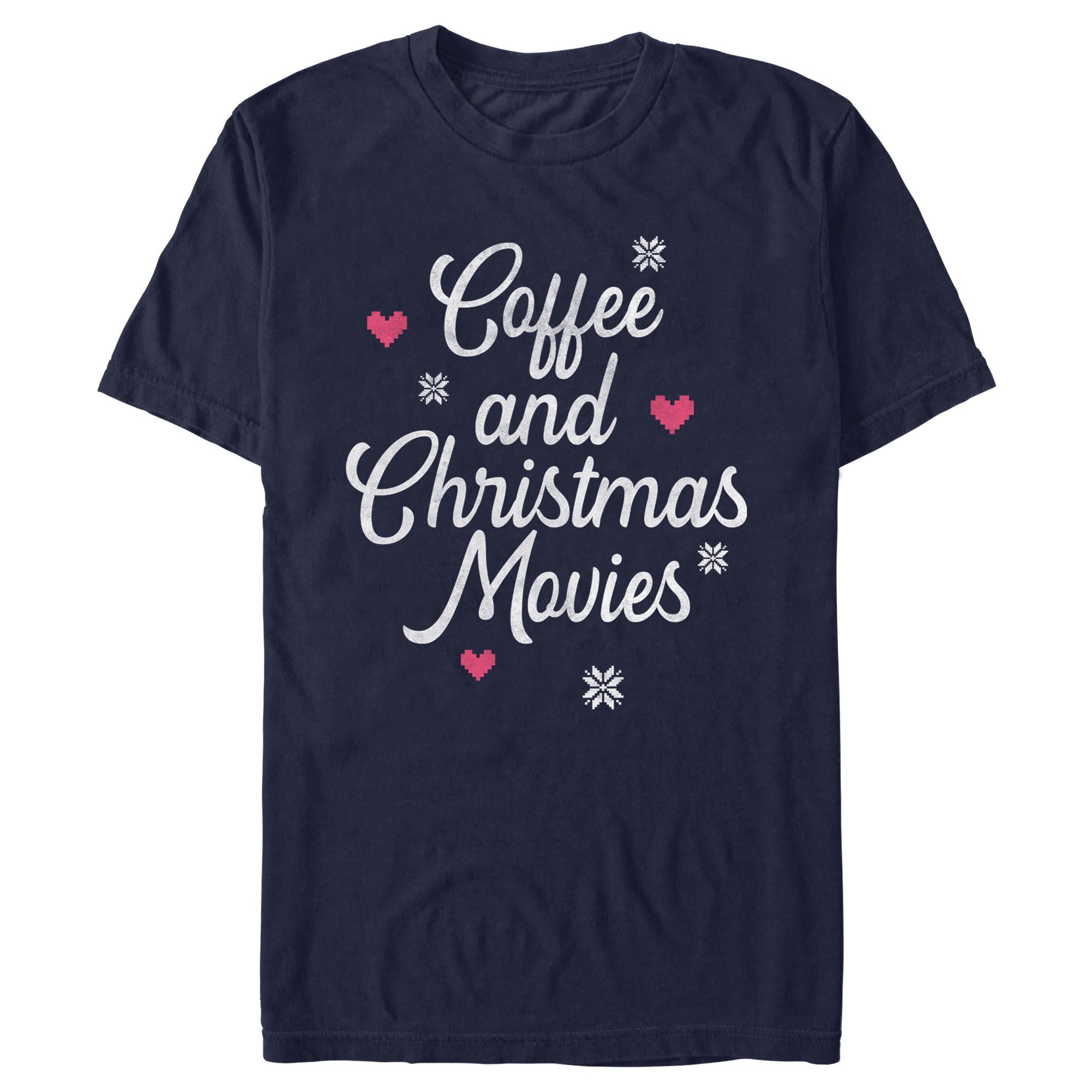 Men's Lost Gods Coffee and Christmas Movies Distressed T-Shirt Men's Lost Gods Coffee and Christmas Movies Distressed T-Shirt