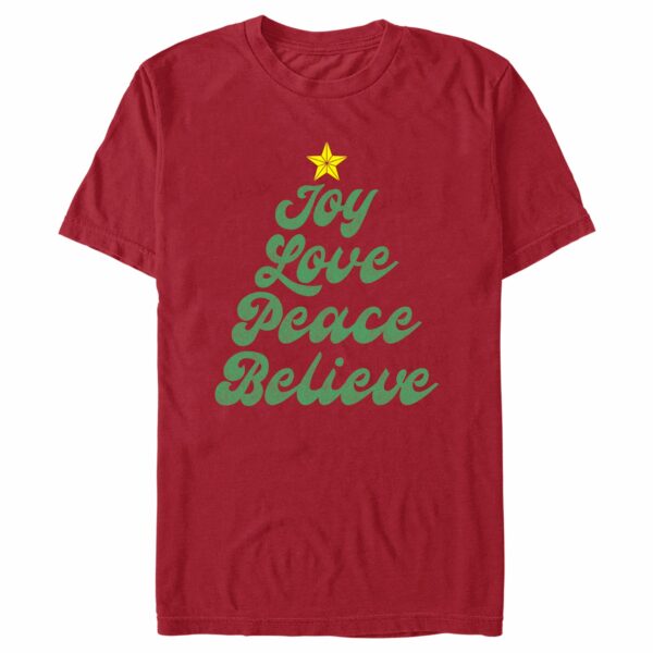 Men’s Lost Gods Distressed Joy Love Peace Believe Tree T-Shirt