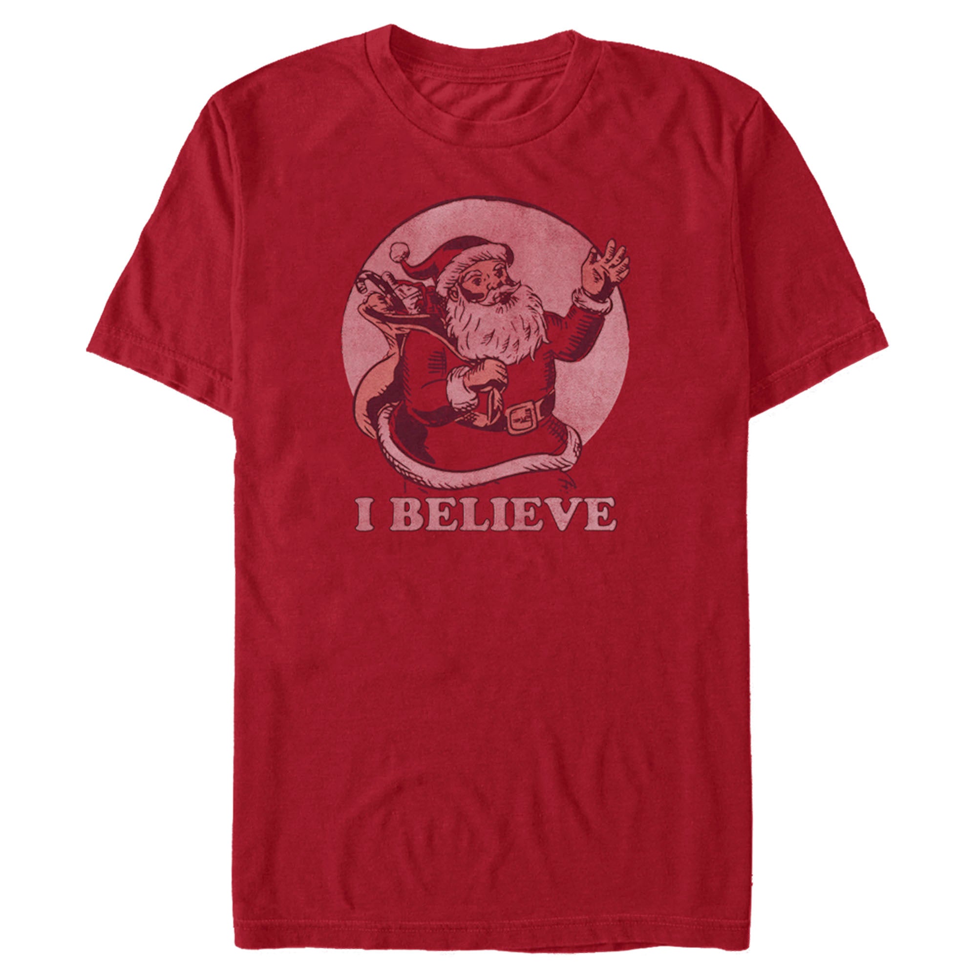 Men's Lost Gods I Believe Vintage Santa T-Shirt Men's Lost Gods I Believe Vintage Santa T-Shirt