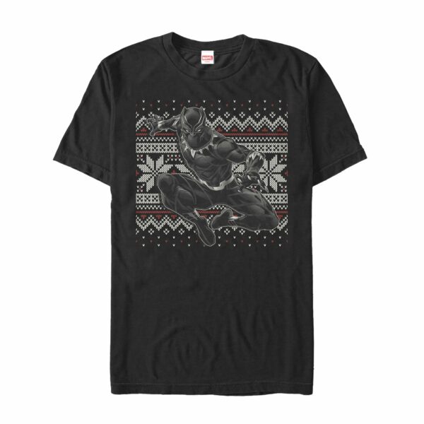Men’s Marvel Black Panther Knit Pattern Print T-Shirt