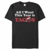 Men’s Marvel Christmas Deadpool All I Want is Tacos T-Shirt