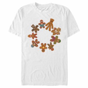 Men’s Marvel Christmas Gingerbread Cookie Circle T-Shirt