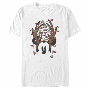 Men’s Mickey & Friends Antlers with Christmas Lights T-Shirt