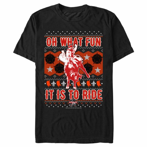 Men’s Professional Bull Riders Oh What Fun it is to Ride Sweater Print T-Shirt
