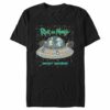 Men’s Rick And Morty Snowing Spaceship Merry Rickmas T-Shirt