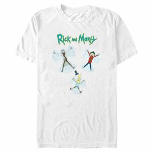 Men’s Rick and Morty Christmas Snow Angels T-Shirt