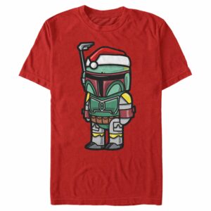 Men’s Star Wars Boba Fett Santa Hat Cartoon T-Shirt