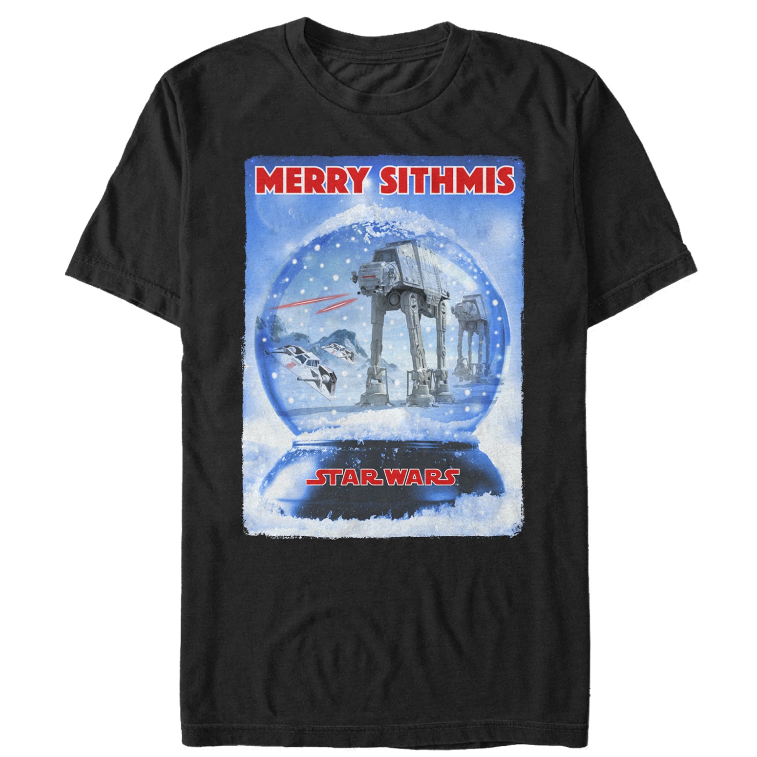 Men's Star Wars Christmas AT-AT Snow Globe T-Shirt Men's Star Wars Christmas AT-AT Snow Globe T-Shirt