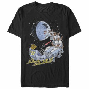 Men’s Star Wars Christmas Darth Vader Santa’s Sleigh T-Shirt