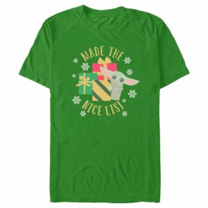 Men’s Star Wars The Mandalorian Christmas Grogu Made the Nice List T-Shirt