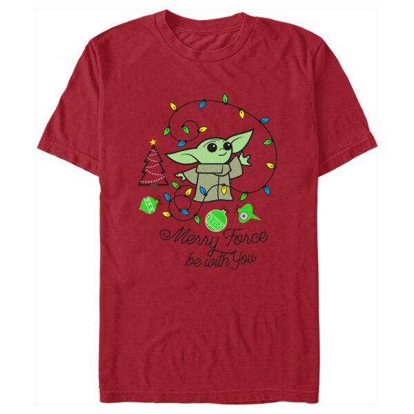 Men’s Star Wars The Mandalorian Christmas Grogu Merry Force Be With You T-Shirt
